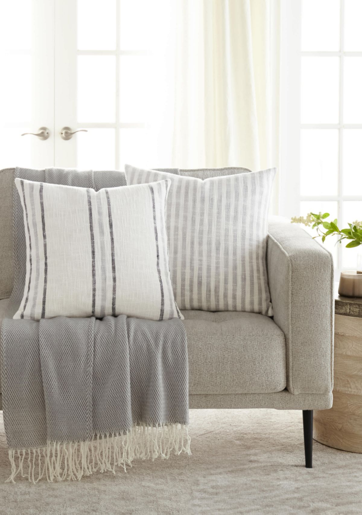2-Pack Yarn-Dyed Stonewash Décor Throw Pillows