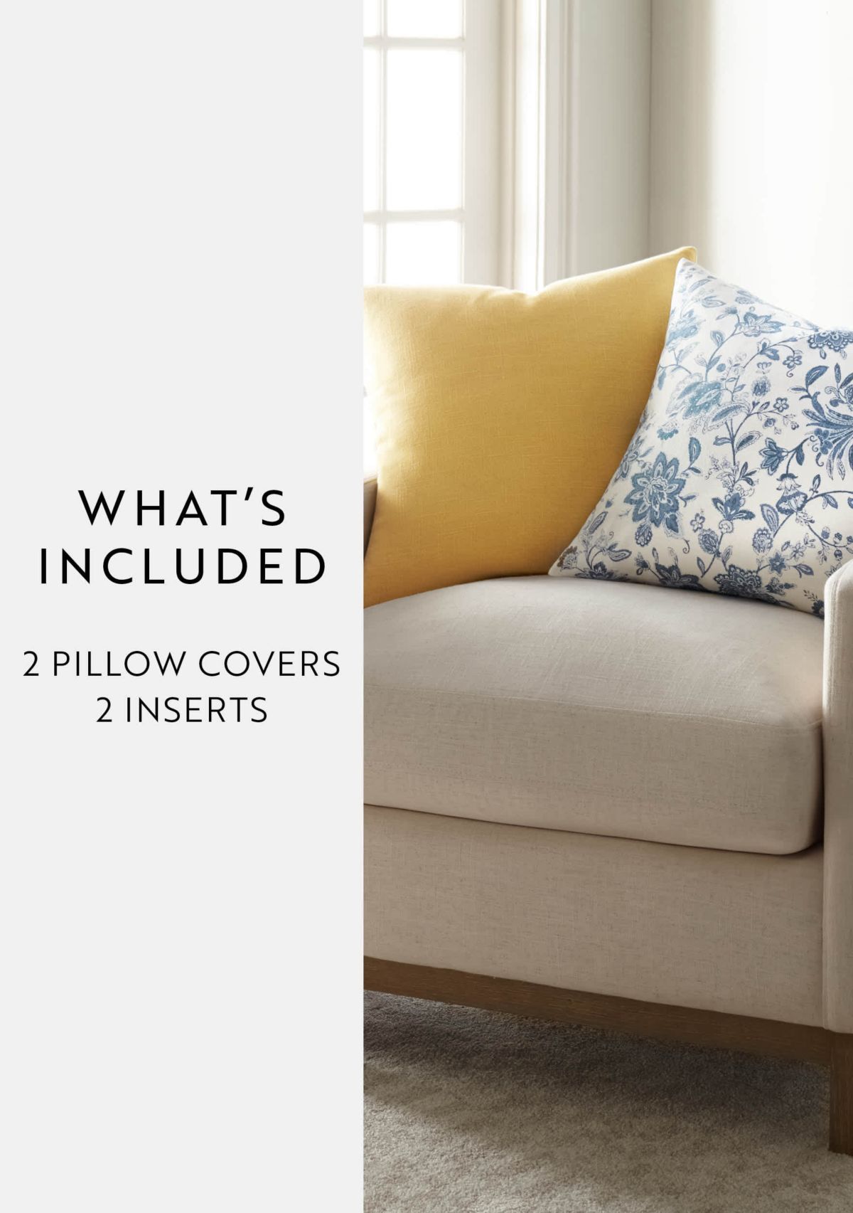 2-Pack Cotton Stonewash Slub Décor Throw Pillows