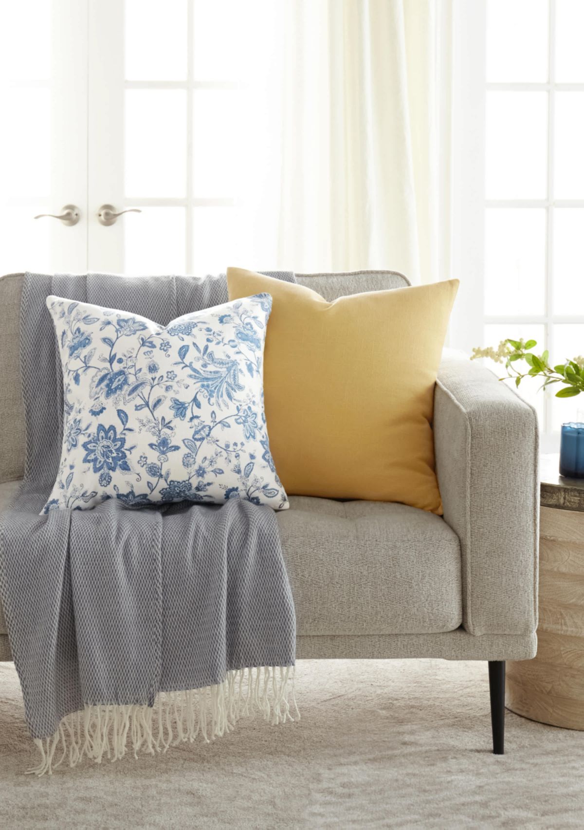 2-Pack Cotton Stonewash Slub Décor Throw Pillows