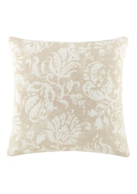 Luxury Inn 100% Cotton Slub Antique Floral Decor Throw Pillow Cover, 20 x 20