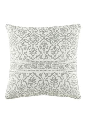 Luxury Inn 100% Cotton Slub Antique Floral Decor Throw Pillow Cover, 20 x 20