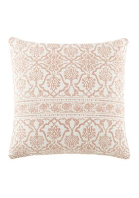 Luxury Inn 100% Cotton Slub Antique Floral Decor Throw Pillow Cover, 20 x 20