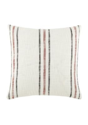 Luxury Inn 100% Cotton Slub Yarn-Dyed Striped Decor Throw Pillow Cover, 20 x 20