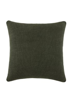 Luxury Inn 100% Cotton Slub Stonewashed Solid Decor Throw Pillow Cover, 20 x 20