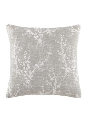 Luxury Inn 100% Cotton Slub Willow Decor Throw Pillow Cover, Gray, 20 x 20