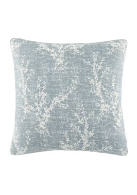 Luxury Inn 100% Cotton Slub Willow Decor Throw Pillow Cover, Light Blue, 20 x 20
