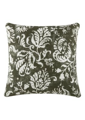 Luxury Inn 100% Cotton Slub Distressed Floral Decor Throw Pillow Cover, 20 x 20