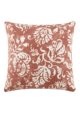 Luxury Inn 100% Cotton Slub Distressed Floral Decor Throw Pillow Cover, 20 x 20