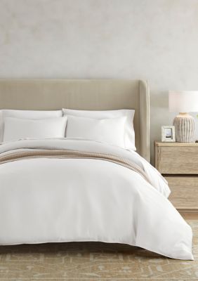 Luxury Inn 100% Rayon from Bamboo Silky Soft Duvet Cover Set with Shams, White, King/California King