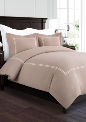 Luxury Inn Beckham Hotel Collection Embroidered 3 Piece Duvet