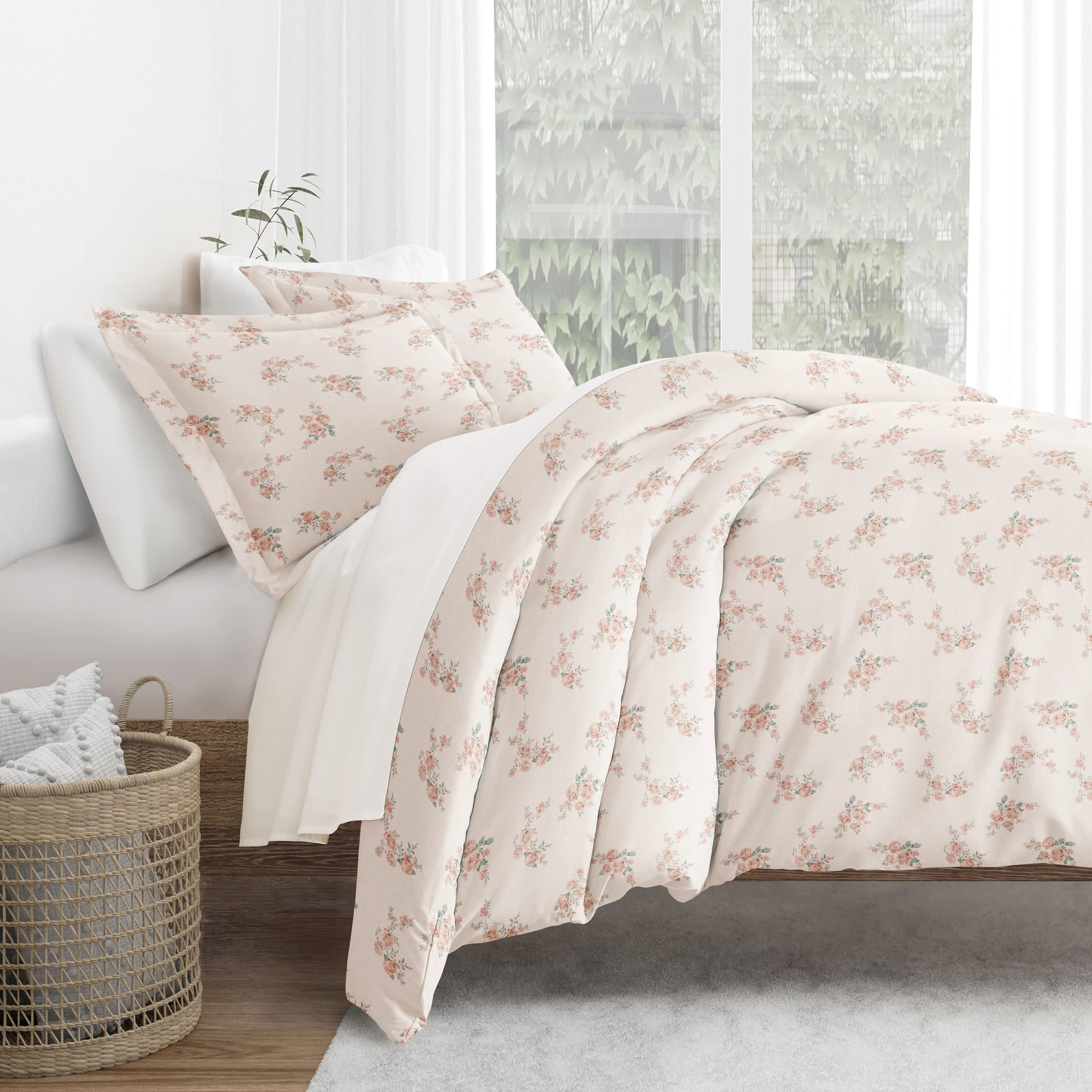 Duvet Cover Set Patterned Microfiber Ultra Soft Bedding in Apricot