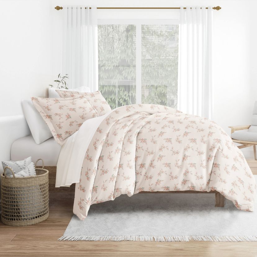 Duvet Cover Set Patterned Microfiber Ultra Soft Bedding in Apricot