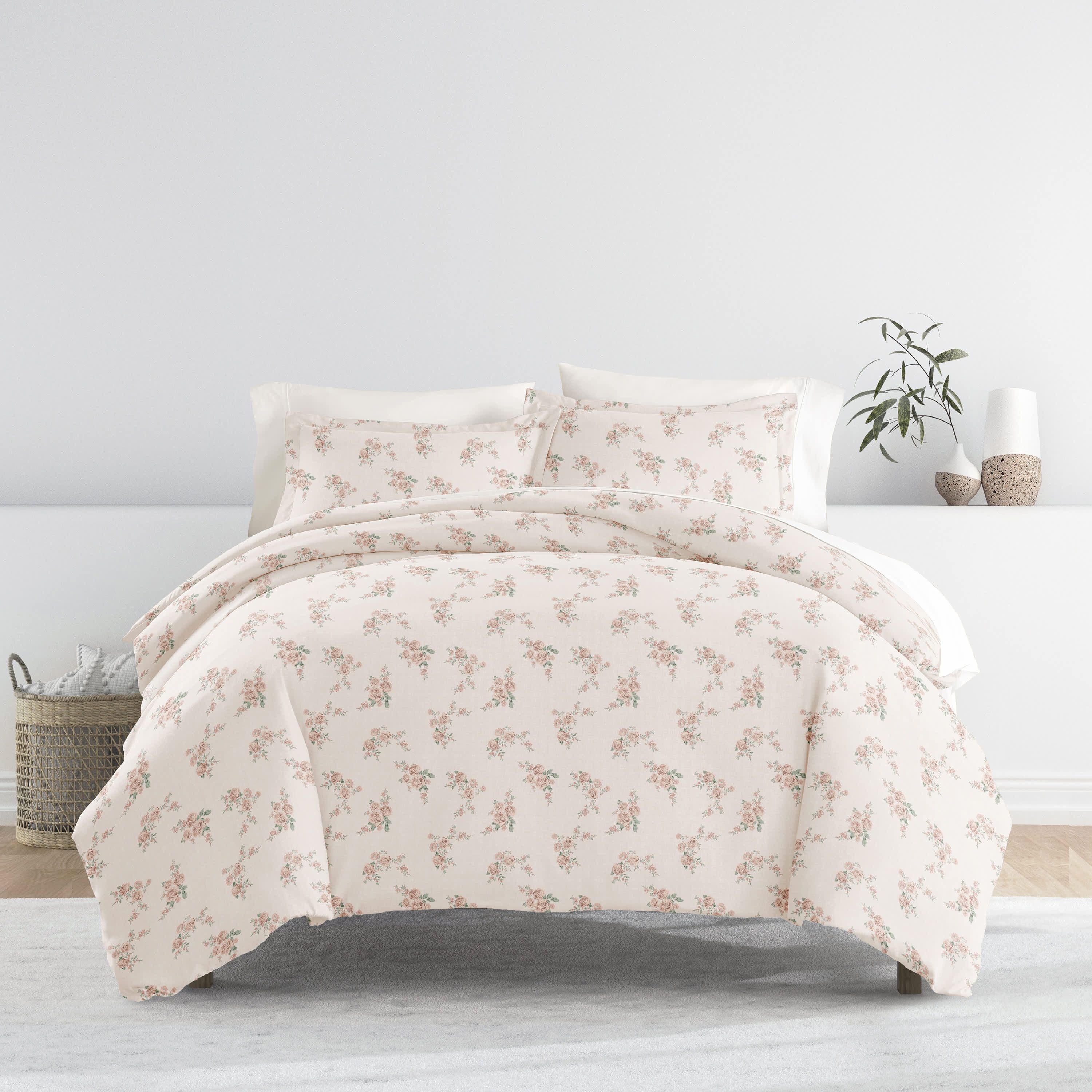 Duvet Cover Set Patterned Microfiber Ultra Soft Bedding in Apricot