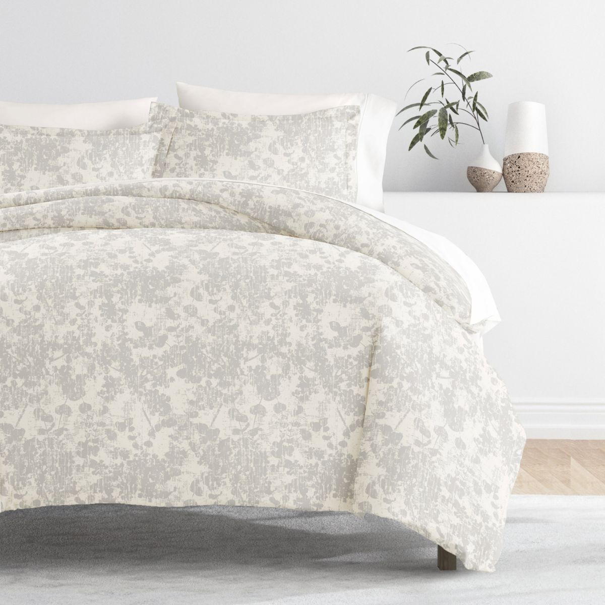 Duvet Cover Set Patterned Microfiber Ultra Soft Bedding in Weathered Floral