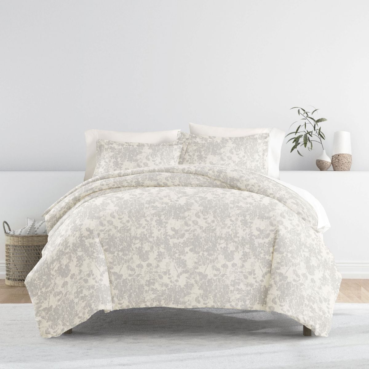 Duvet Cover Set Patterned Microfiber Ultra Soft Bedding in Weathered Floral