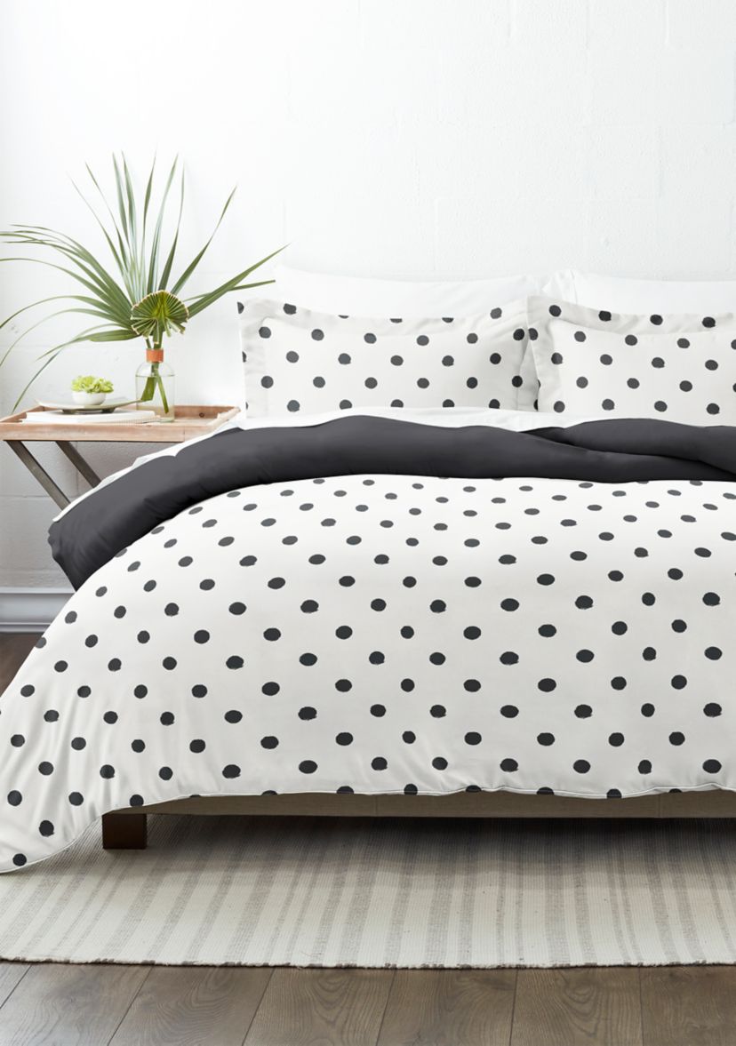Premium Ultra Soft Painted Polka Dot 3-Piece Reversible Duvet Cover Set