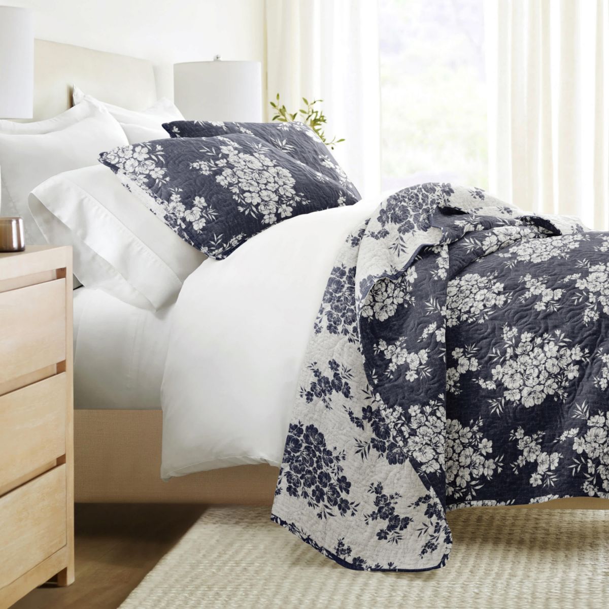 Quilt Coverlet Set All Season Patterned Reversible Microfiber Ultra Soft Bedding