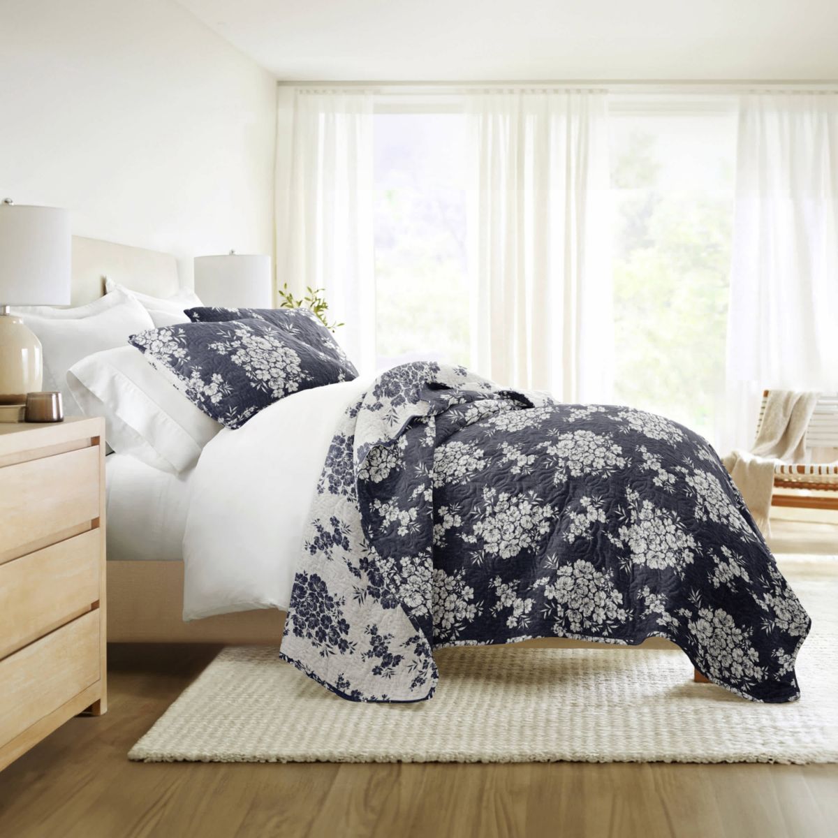 Quilt Coverlet Set All Season Patterned Reversible Microfiber Ultra Soft Bedding