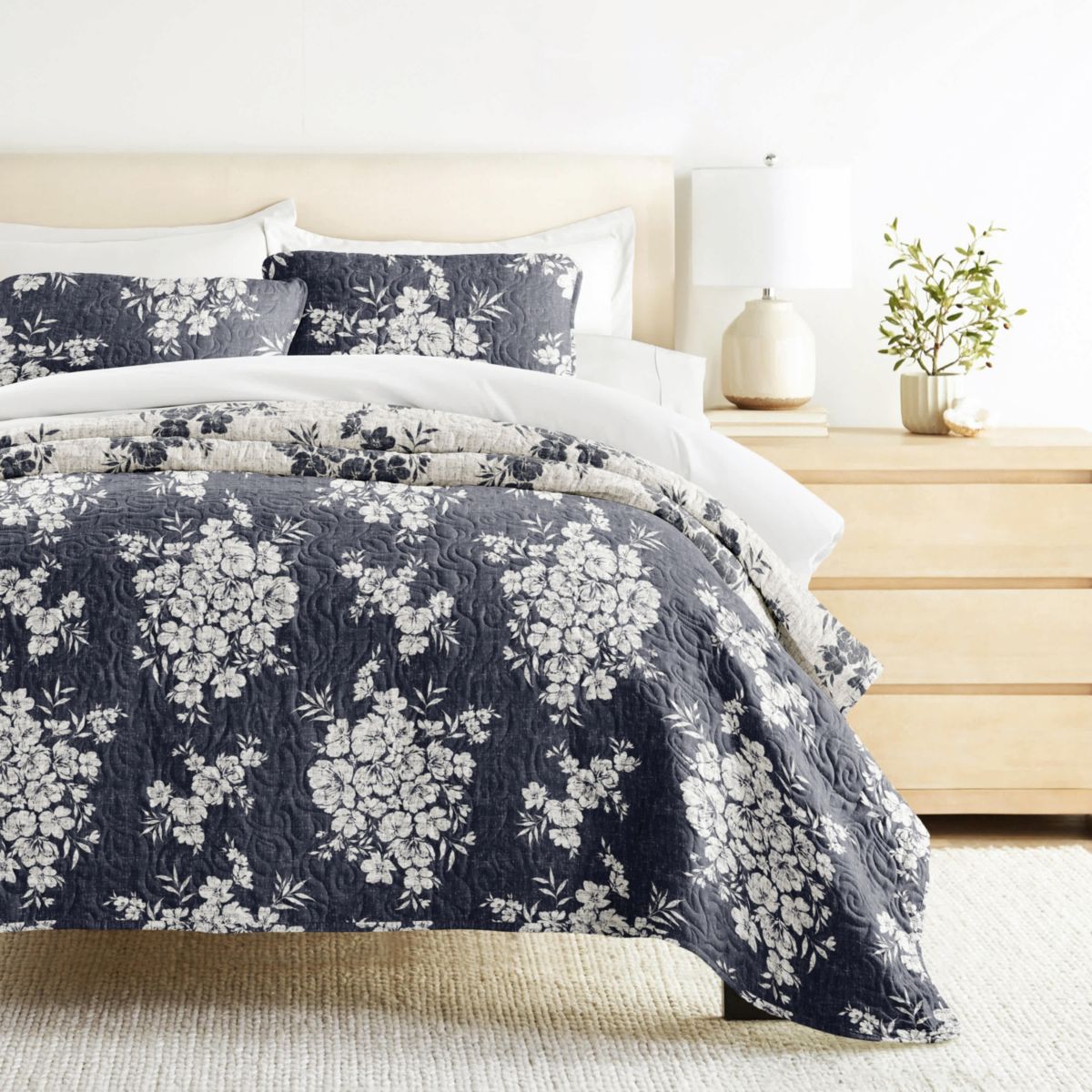 Quilt Coverlet Set All Season Patterned Reversible Microfiber Ultra Soft Bedding