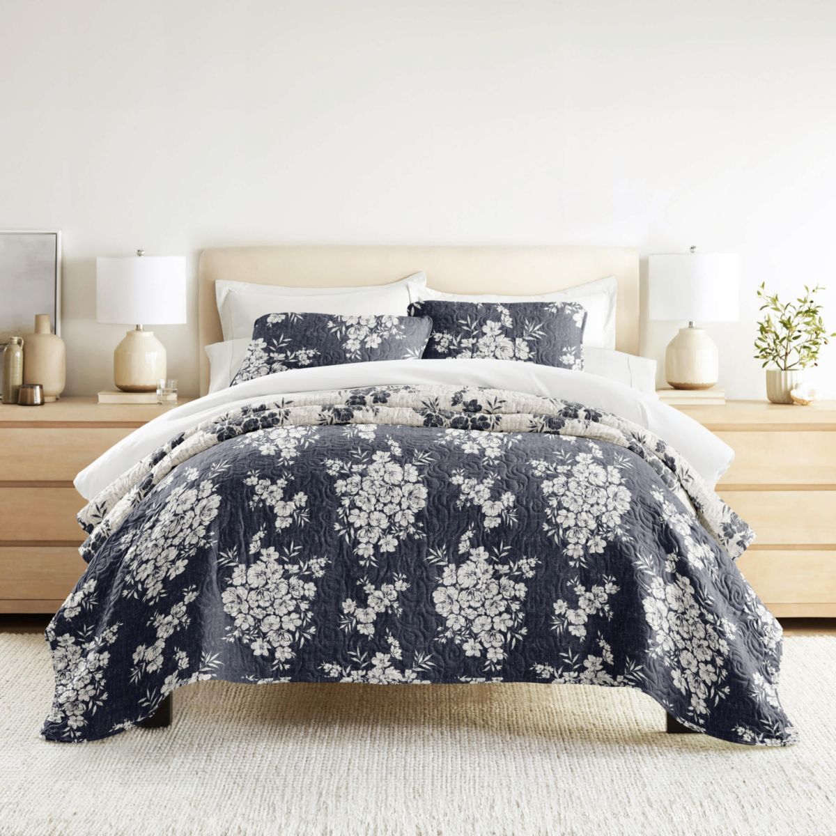 Quilt Coverlet Set All Season Patterned Reversible Microfiber Ultra Soft Bedding