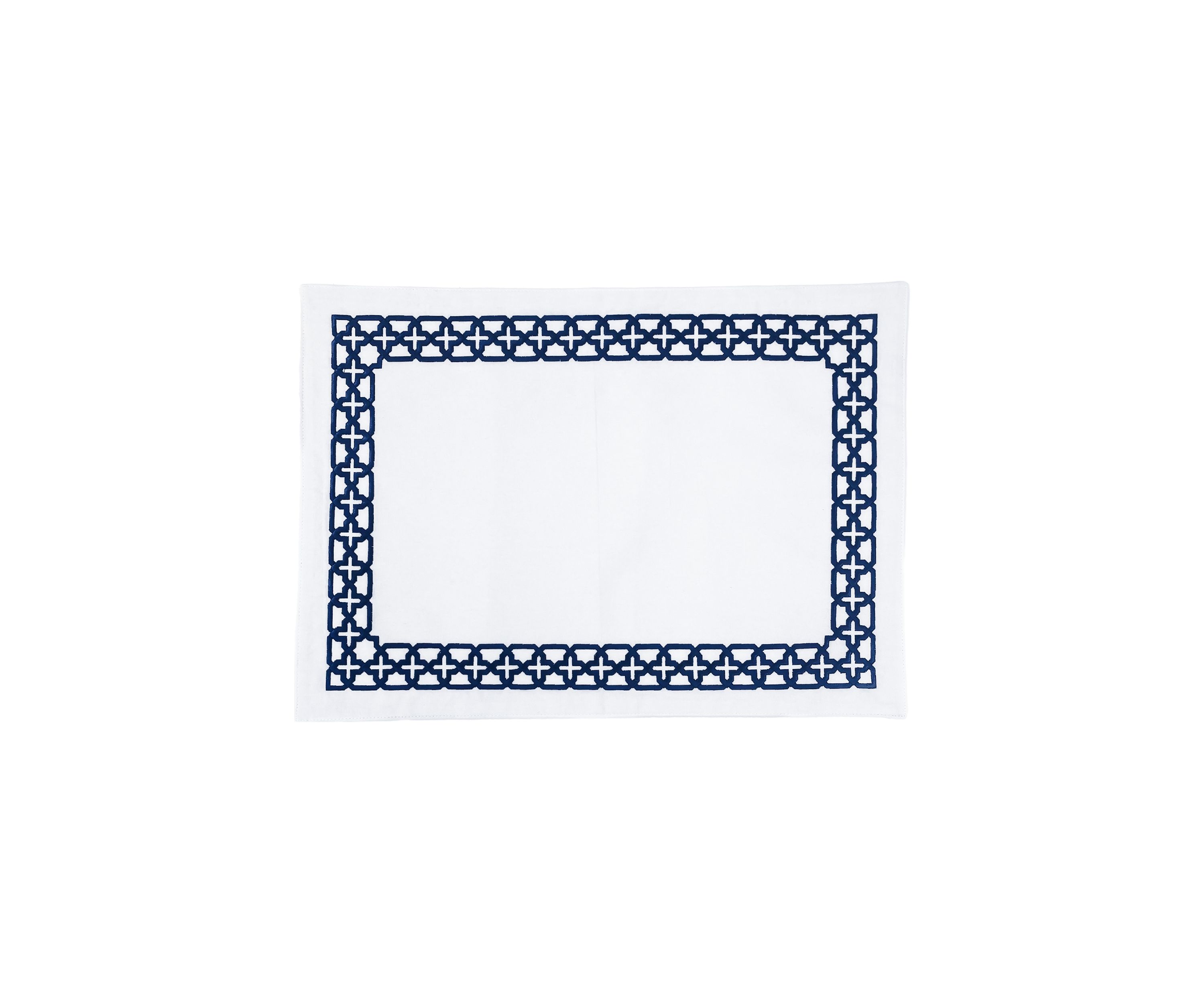 Embroidered Blue Geometrical Placemat