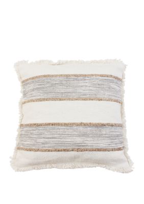 Thro By Marlo Lorenz Knit Textured Jute Stripe Fringe Pillow Belk