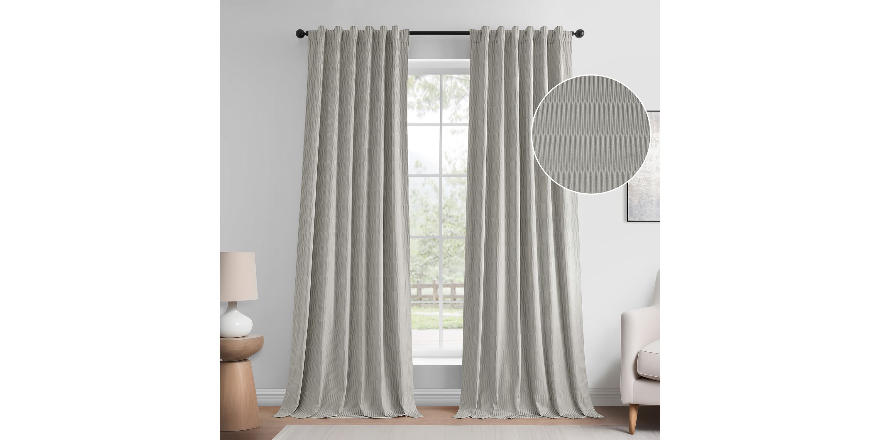 Lounge Embossed Velvet Curtain Panel