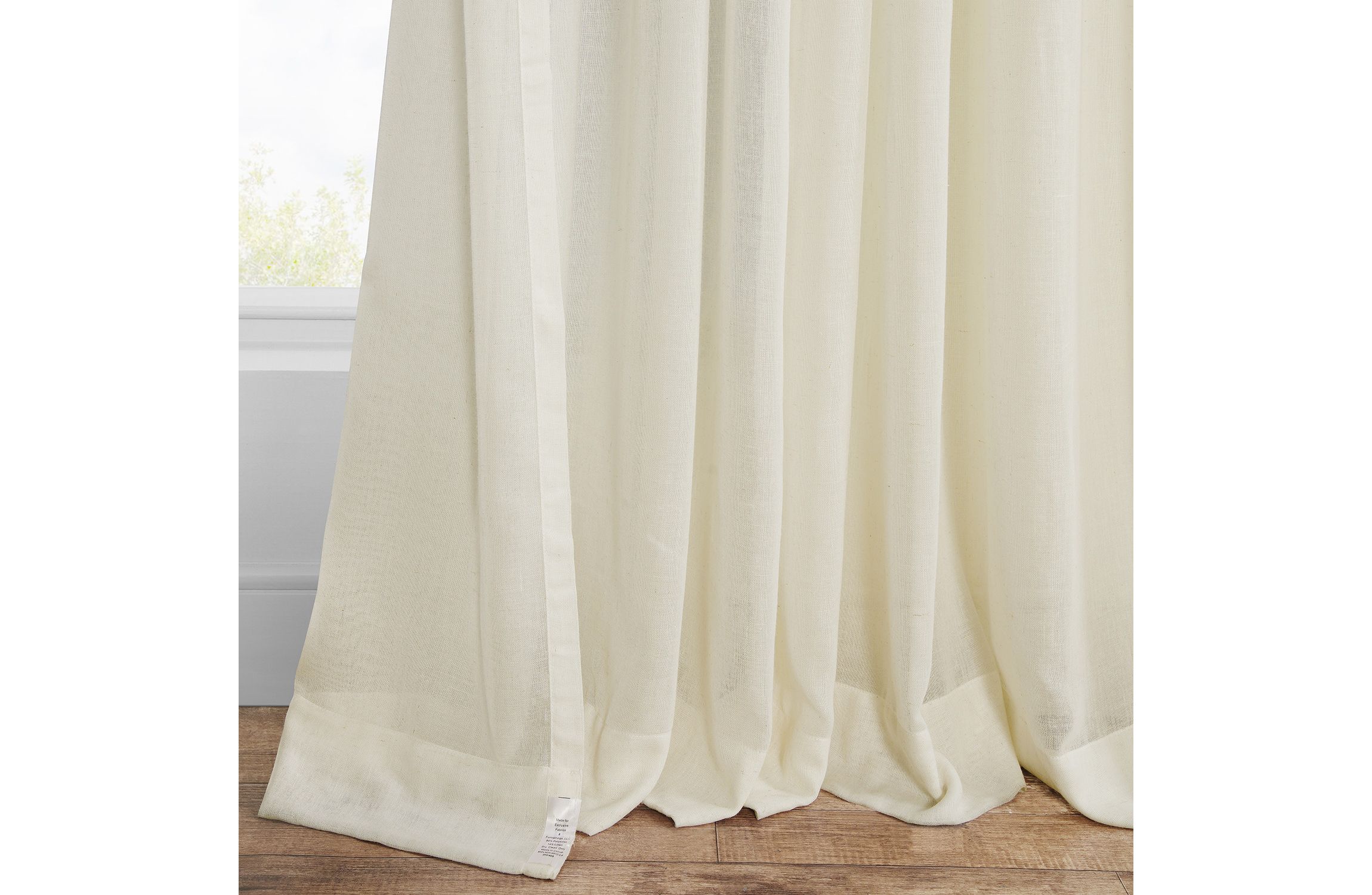 Faux Linen Grommet Sheer Curtain