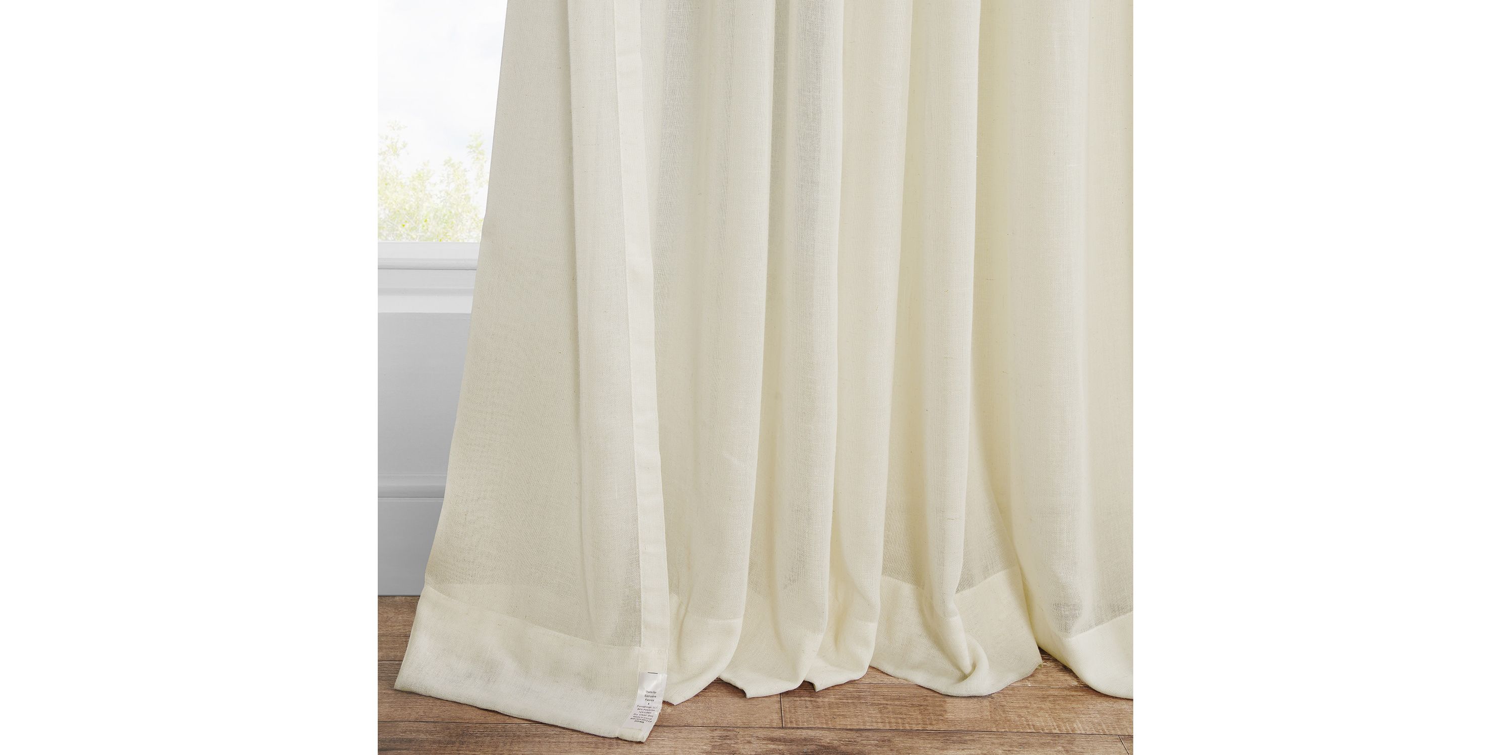 Faux Linen Grommet Sheer Curtain