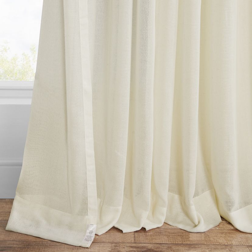 Faux Linen Grommet Sheer Curtain