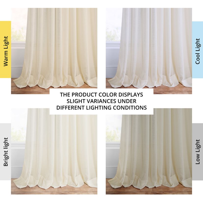 Faux Linen Grommet Sheer Curtain