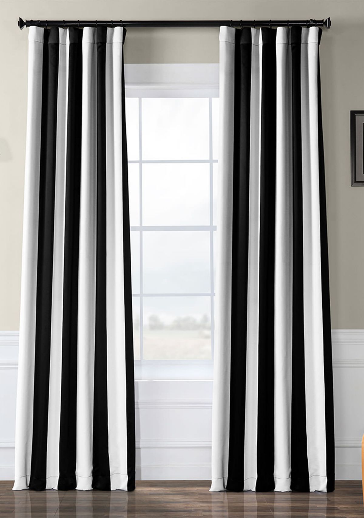 Awning Stripe Blackout 63 Inch Curtain