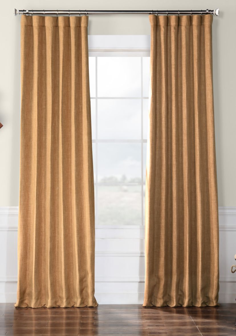 Faux Linen Blackout Curtains
