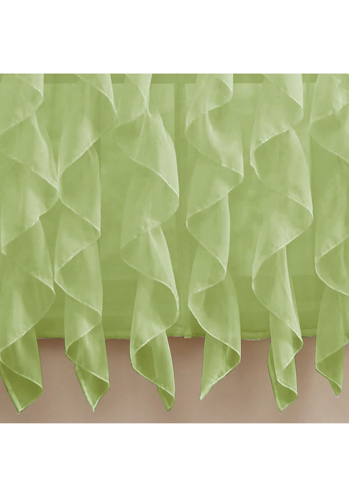 Sheer Voile Vertical Ruffle Window Kitchen Curtain Tier Pair