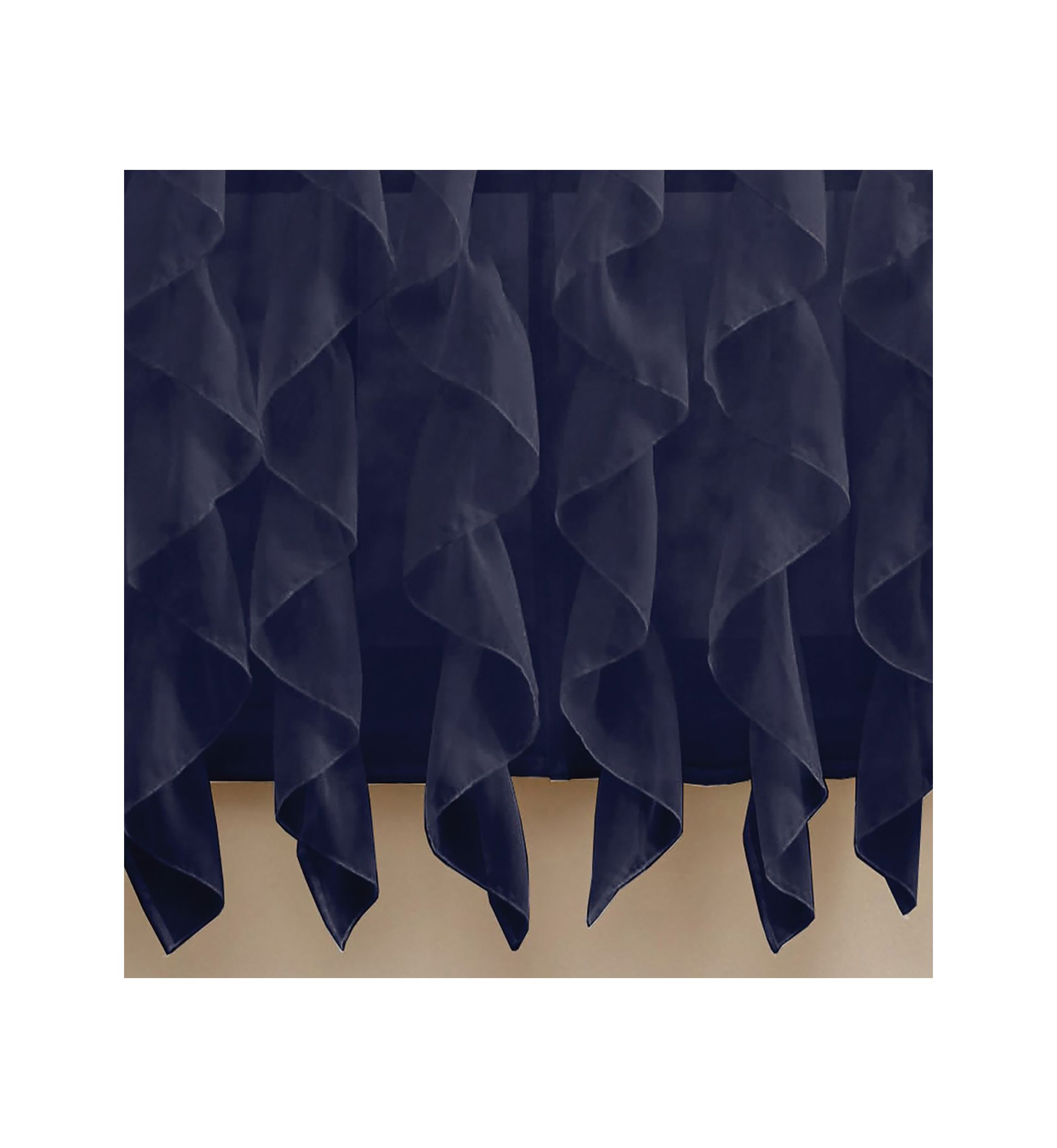 Sheer Voile Vertical Ruffle Window Kitchen Curtain Tier Pair