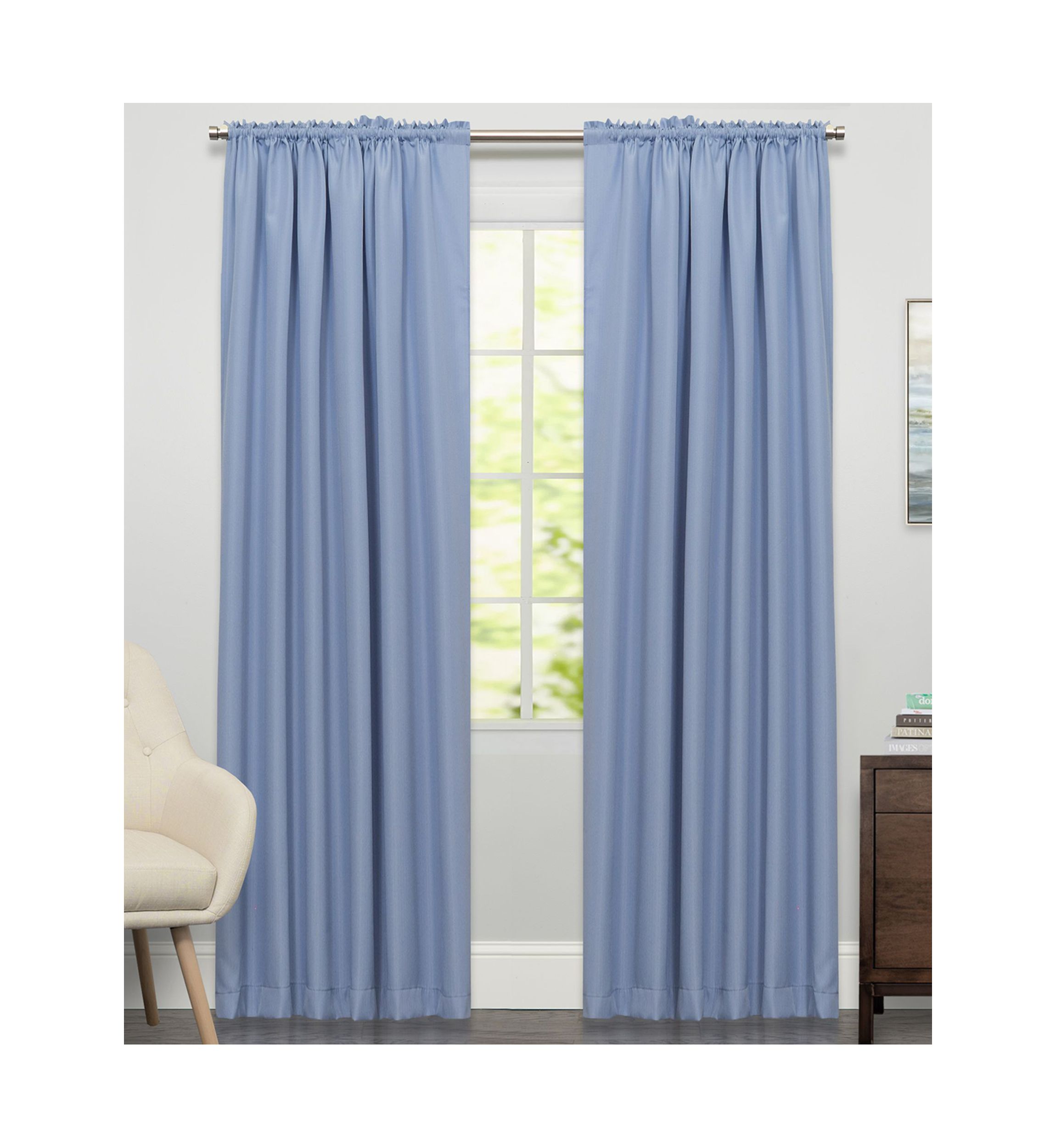 Ribcord Tailored Window Curtain Single Panel