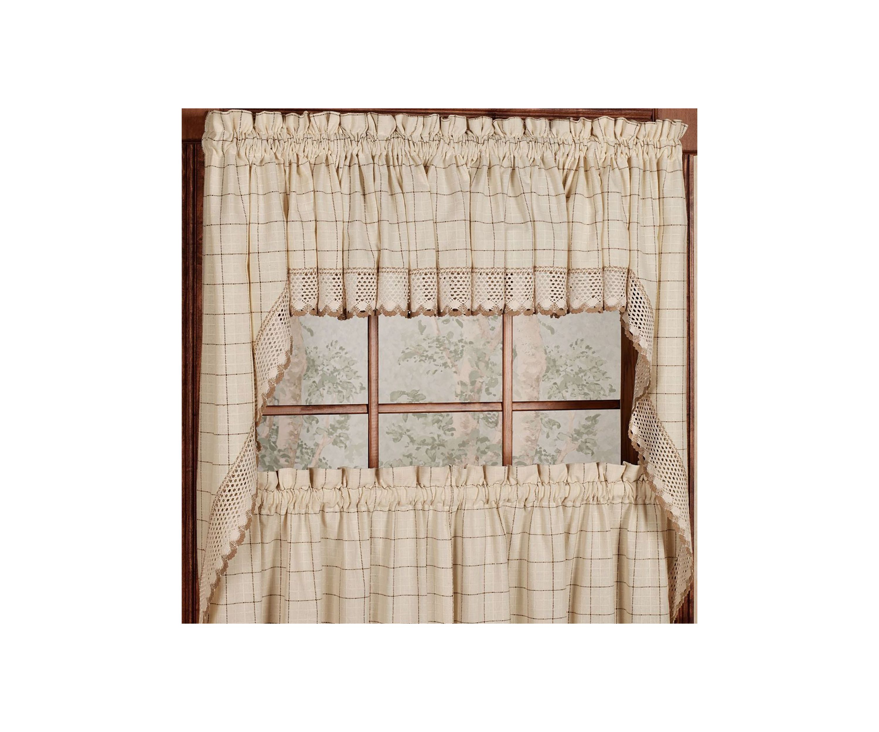Adirondack Cotton Kitchen Window Curtains Toast Tiers, Swags, Valence Set