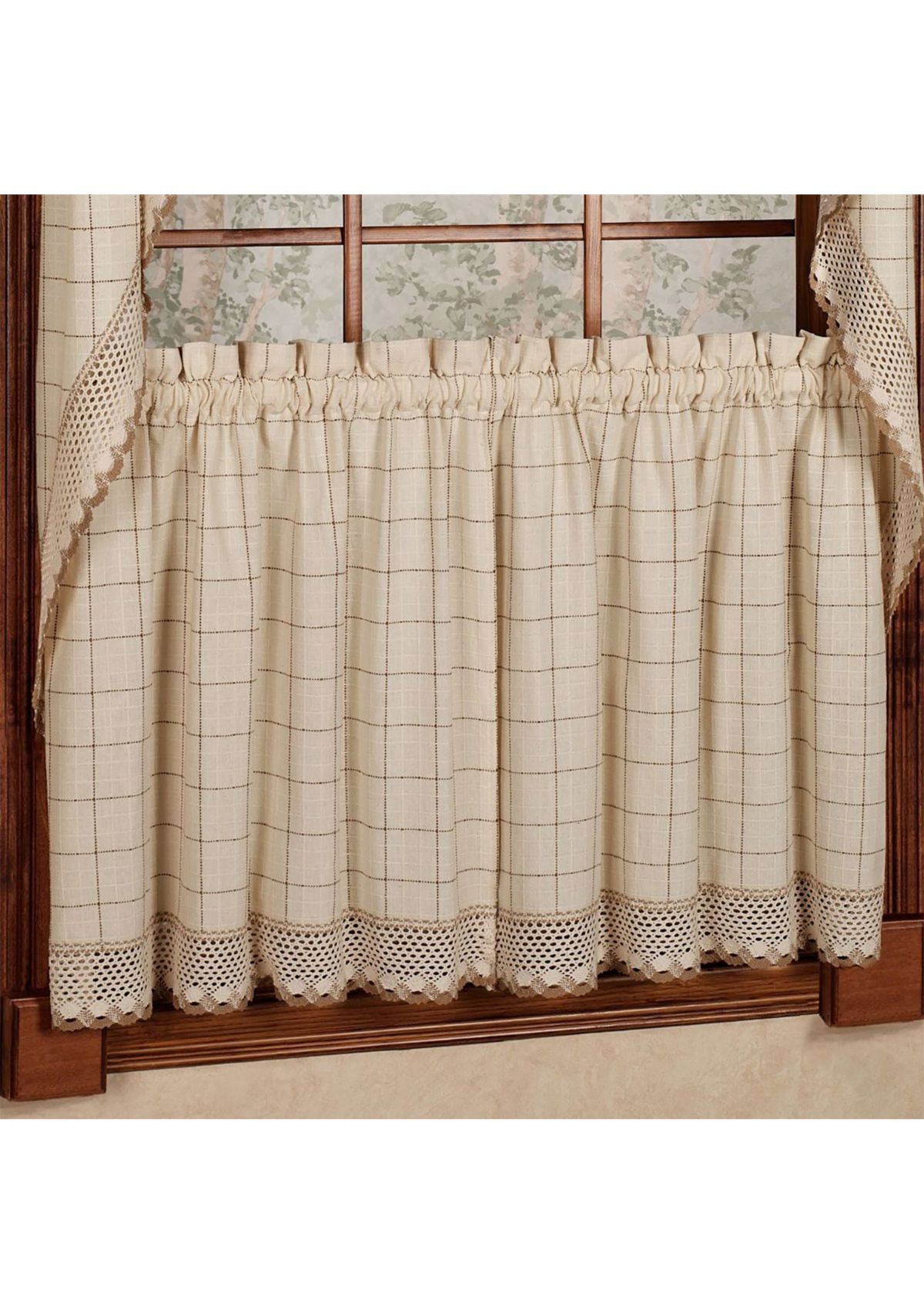 Adirondack Cotton Kitchen Window Curtains Toast Tiers, Swags, Valence Set