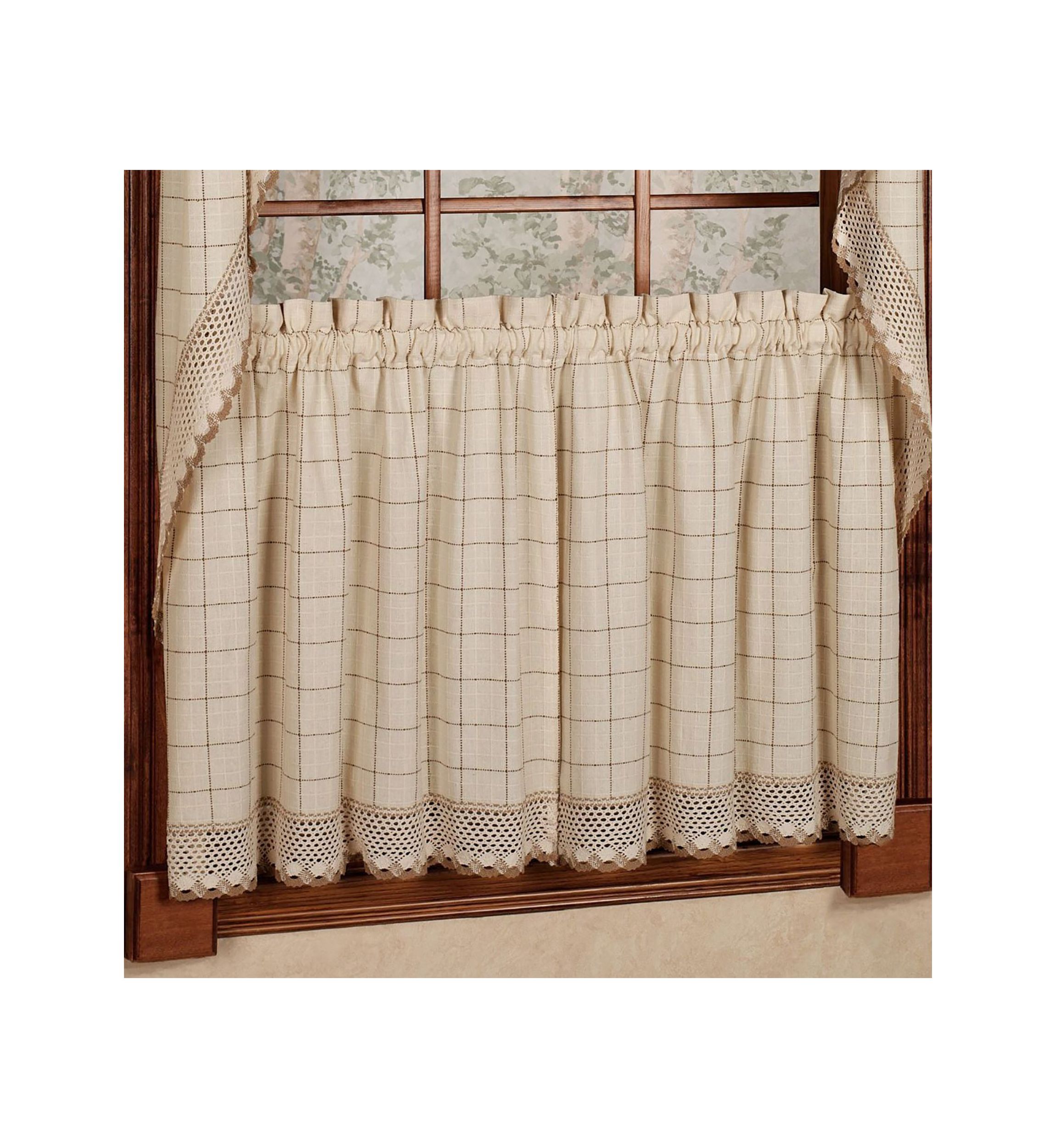 Adirondack Cotton Kitchen Window Curtains Toast Tiers, Swags, Valence Set