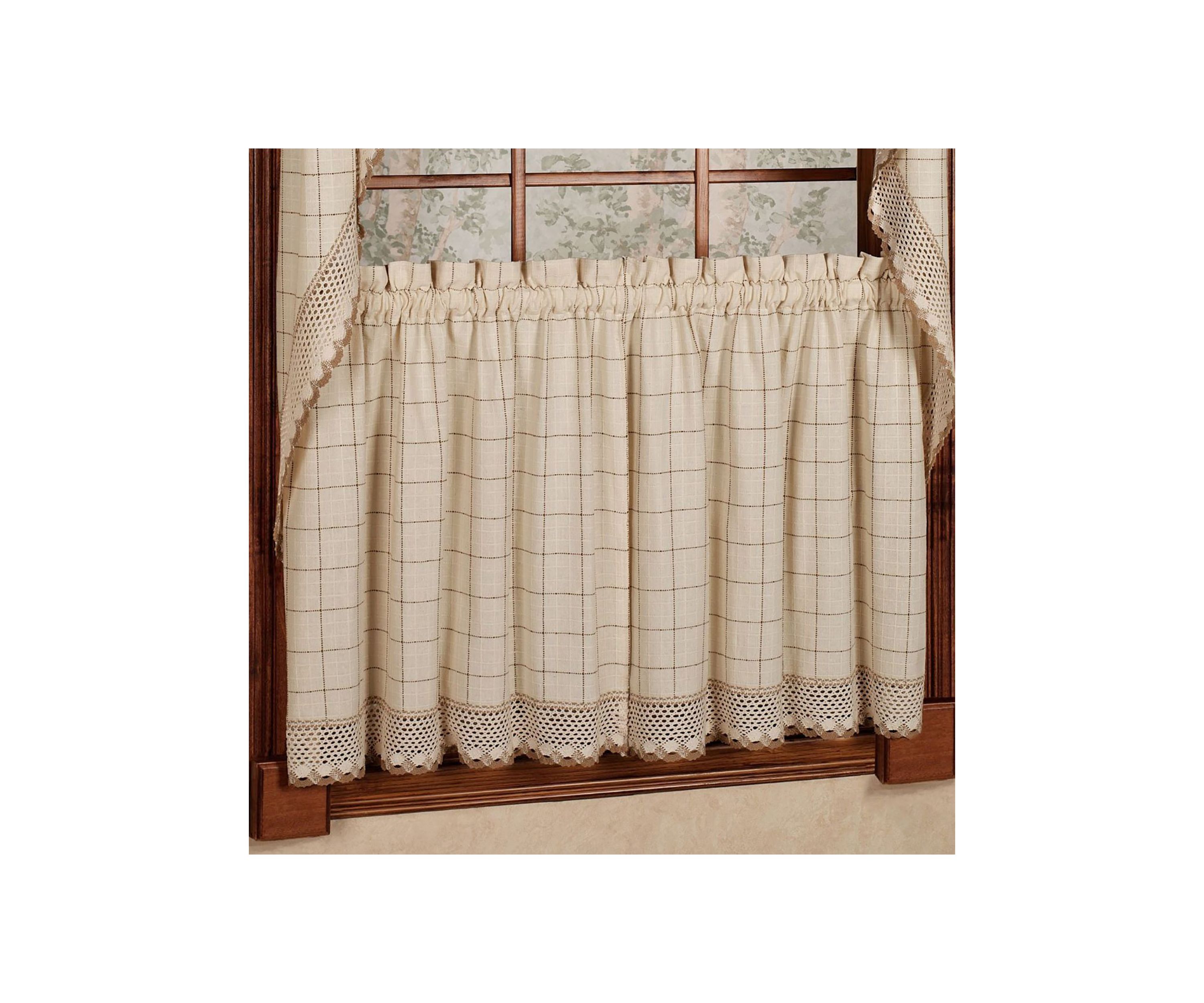Adirondack Cotton Kitchen Window Curtains Toast Tiers, Swags, Valence Set