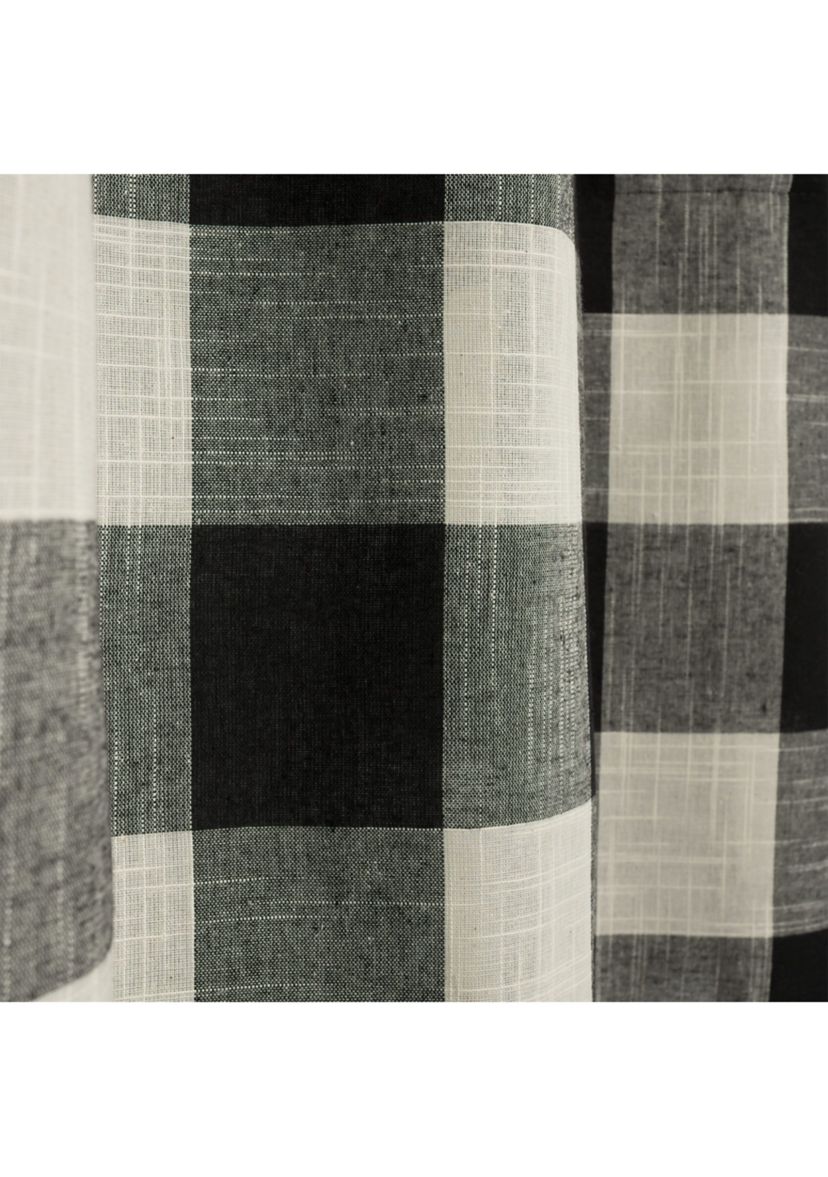 Courtyard Grommet Plaid Window Curtain Single Panel