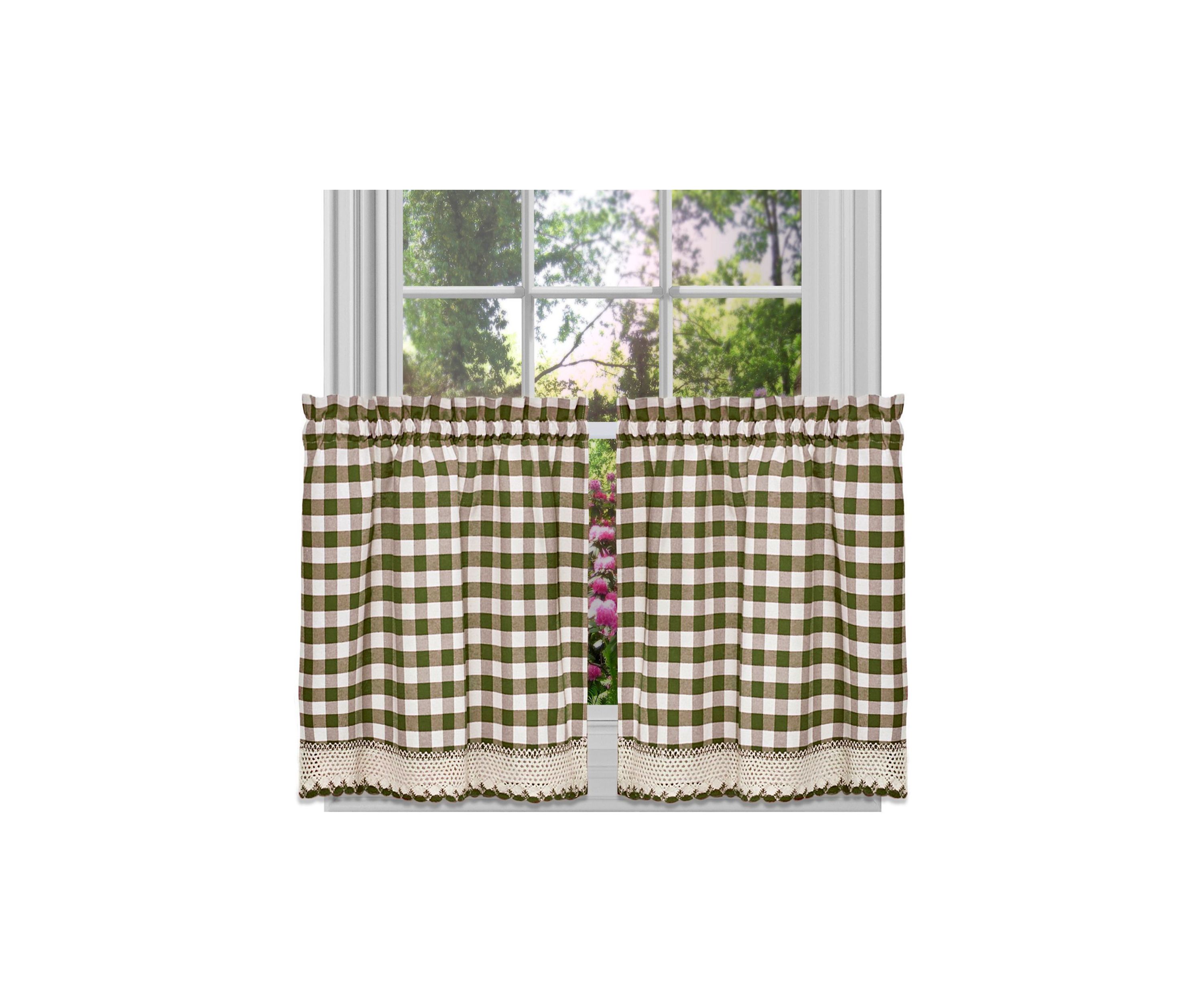 Buffalo Check Gingham Kitchen Curtain Tier Pair