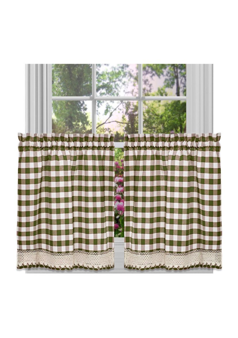 Buffalo Check Gingham Kitchen Curtain Tier Pair