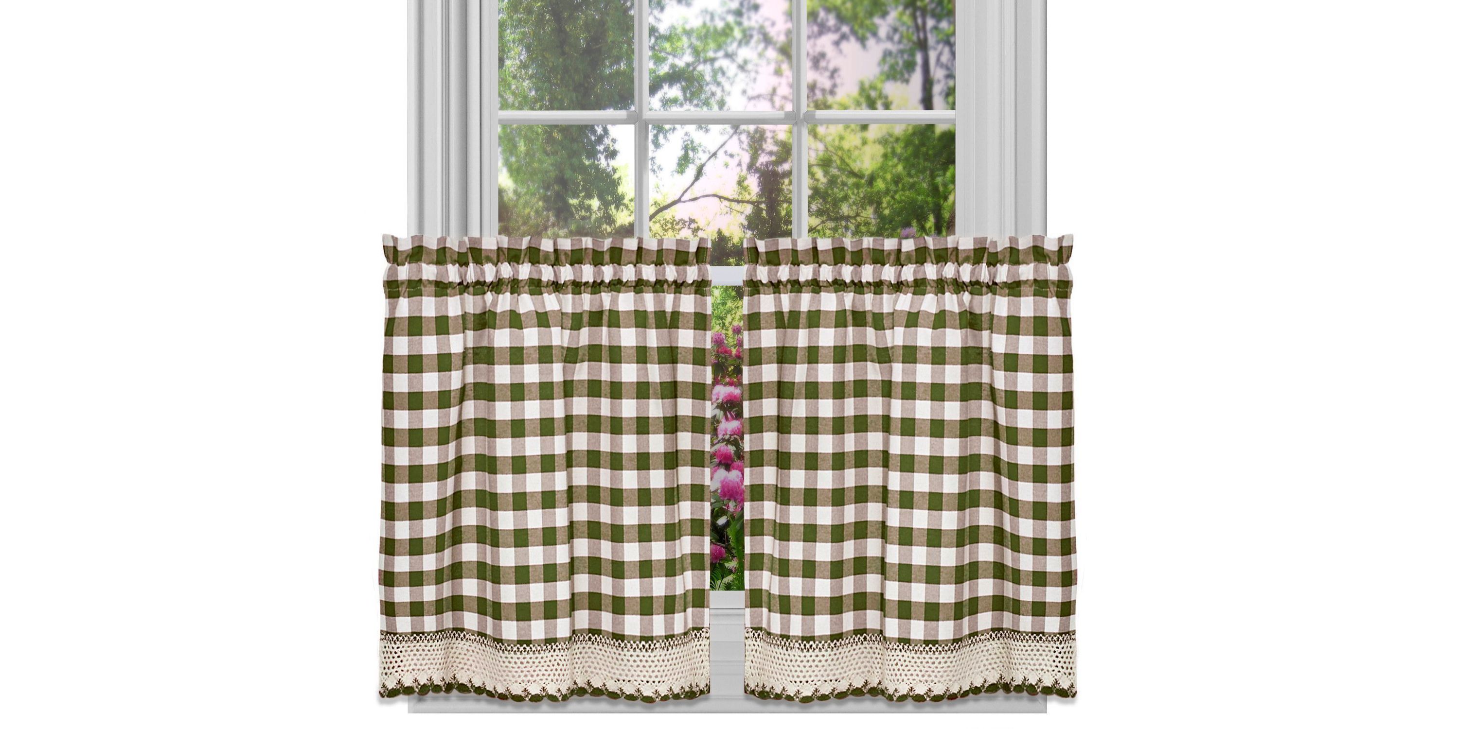 Buffalo Check Gingham Kitchen Curtain Tier Pair
