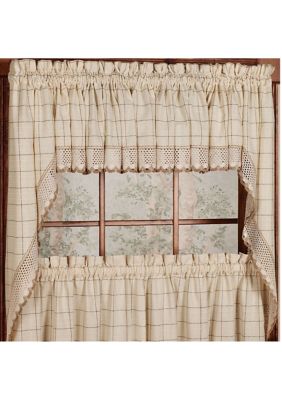 Sweet Home Collection Adirondack Cotton Kitchen Window Curtains Swag Pair
