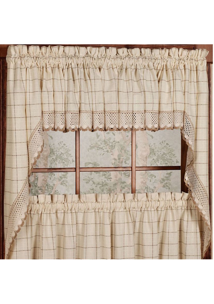 Adirondack Cotton Kitchen Window Curtains Swag Pair