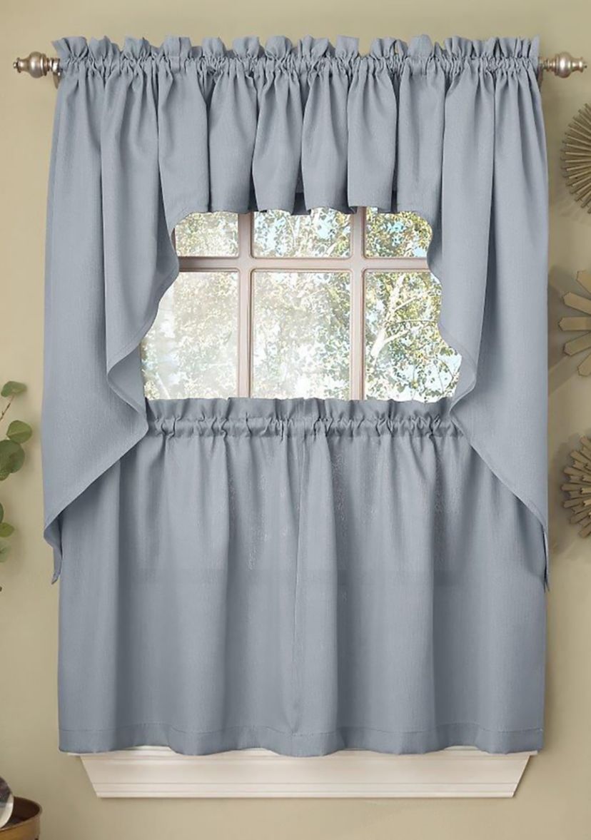 Opaque Ribcord Kitchen Curtains Tier Pair