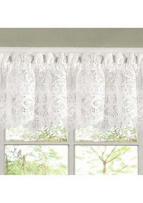 Sweet Home Collection Old World Style Floral Heavy Lace Kitchen Curtain Valance