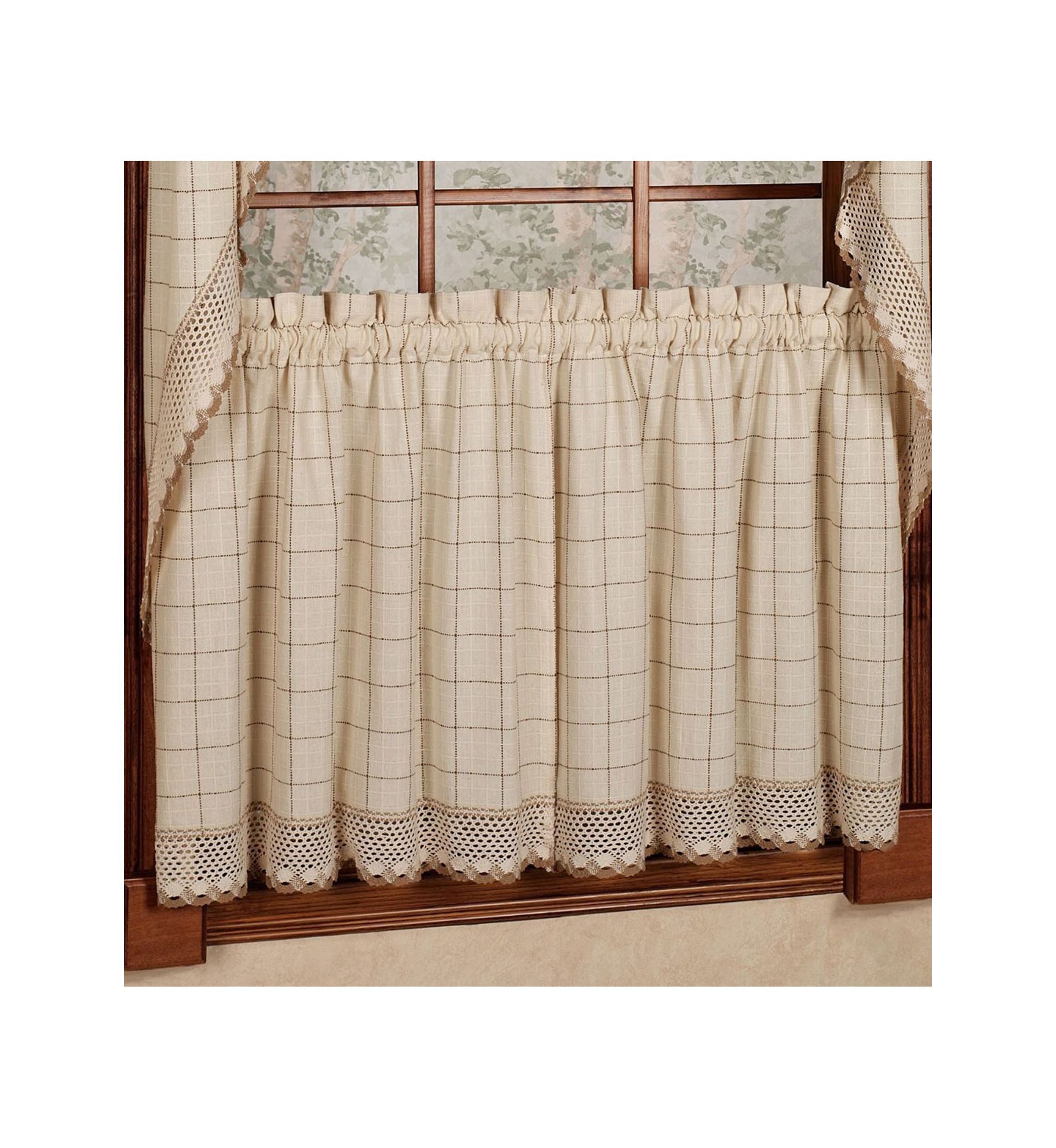 Adirondack Cotton Kitchen Window Curtains Tier Pair