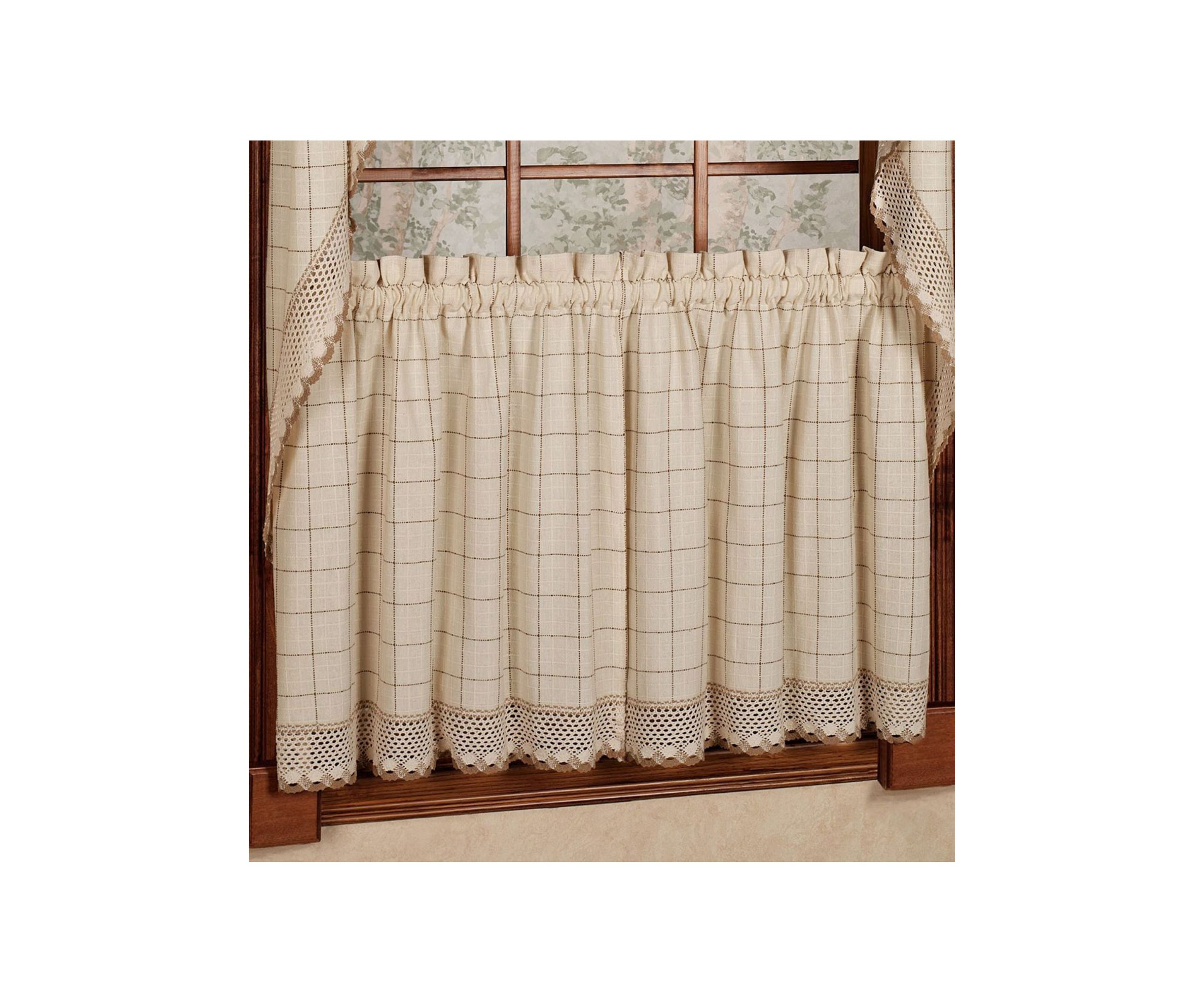 Adirondack Cotton Kitchen Window Curtains Tier Pair